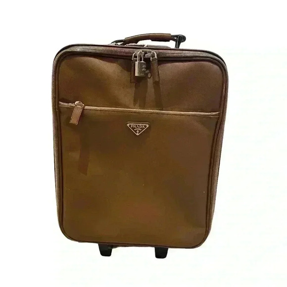 PRADA  Suitcase in Brown Saffiano Leather - Picture 3 of 9